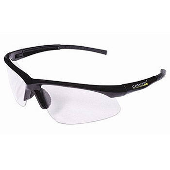 Cordova EOB10S Catalyst Black Safety Glasses, Clear Lens, Per Dz