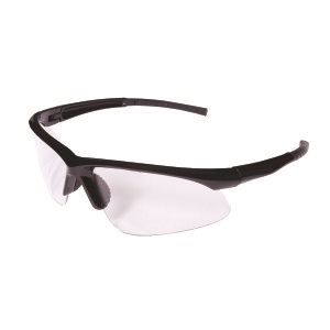 Cordova EOB10ST Catalyst Black Safety Glasses, Clear Anti-Fog Lens, Black Nylon Frame, Gray Rubber Nose Piece
