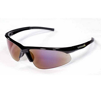 Cordova EOB60S Catalyst Black Safety Glasses, Blue Mirror Lens, Black Nylon Frame, Gray Rubber Nose Piece, Per Dz