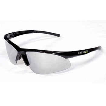 Cordova EOB70S Catalyst Silver Safety Glasses, Silver Mirror Lens, Black Nylon Frame, Clear Rubber Nose Piece, Per Dz