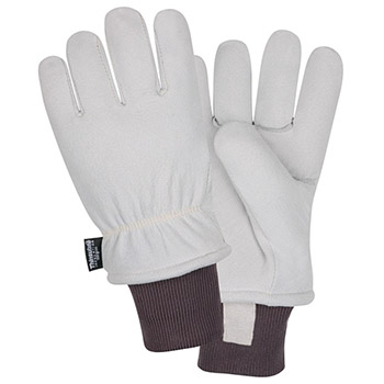 Cordova FB700 FreezeBeater Premium Deerskin, Split Gray Leather Palm, Thinsulate Lined, Heavy Nylon Knit Wrist - Pair