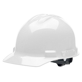 Cordova H24R1 Duo White Cap Style Helmet: 4-Point Ratchet With Nylon Web Insert, Per Ea