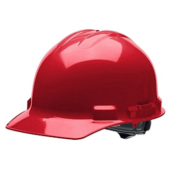 Cordova H24R4 Duo Red Cap Style Helmet: 4-Point Ratchet With Nylon Web Insert, Per Ea