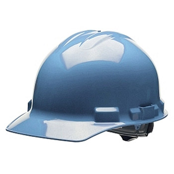 Cordova H24R5 Duo Blue Cap Style Helmet: 4-Point Ratchet With Nylon Web Insert, Per Ea