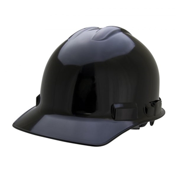 Cordova H24R7 Duo Black Cap Style Helmet: 4-Point Ratchet With Nylon Web Insert, Per Ea