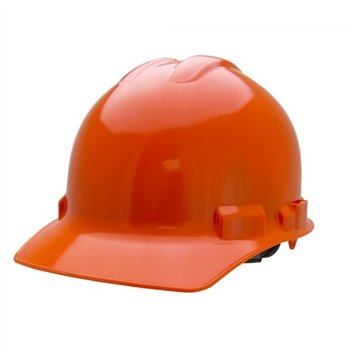 Cordova H24R8 Duo Hi-Viz Orange Cap Style Helmet: 4-Point Ratchet With Nylon Web Insert, Per Ea