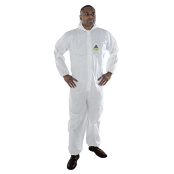 Cordova MP300 Defender 2 White Microporous Coverall With Hood Zipper Front With Flap And Collar Elastic At Waist Wrist & Ankles Hood - 1 Case