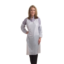 DEFENDER II White Microporous Apron, Attached Neck Ties, 28-inch x 36-inch, One Size Fits All, 100EA/CS, Per Case