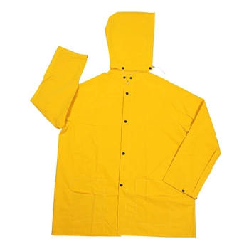 Cordova RJ352Y Stormfront 2pc Rain Jacket, Yellow .35mm PVC/Polyester Fabric, Detachable Hood with Drawstring - Each