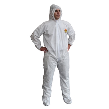 Cordova SMS400 C-Max White SMS Coverall With Hood & Boots Elastic At Wrists Ankles Hood & Boots - 1 Case