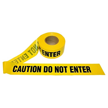Cordova T20102 2.0 Mil Yellow Caution Do Not Enter" Barricade Tape 3 inch x 1000 ft - 1 Case