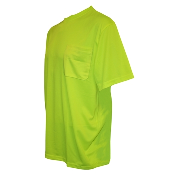 Cordova V131 Hi-Vis Green Mesh T-Shirt, 100% Polyester, Chest Pocket, Birdseye Mesh - Each