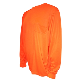 Cordova V140 Cor-Brite Non-Rated Shirt, Long Sleeve, Orange Polyester Birdseye Mesh, Chest Pocket - Each