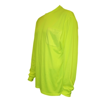 Cordova V141 Cor-Brite Non-Rated Shirt, Long Sleeve, Green Polyester Birdseye Mesh, Chest Pocket, Moisture Wicking - Each