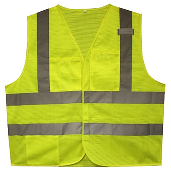 Cordova V231PFR Class II Reflective FR Vest, Fire Resistant (NFPA 701), Lime Polyester Mesh, Hook & Loop Closure - Each