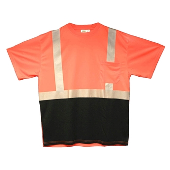 Cordova V450 Class II Orange Mesh Tshirt, 100% Polyester, Chest Pocket, 2" Silver Reflective Tape - Each