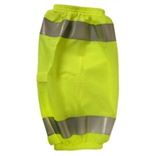 Lime Mesh Leg Gaiters, Silver Reflective Tape, Three Hook & Loop Straps, Elastic on Both Ends, One Size Fits All, Type R Class E, Per Pr