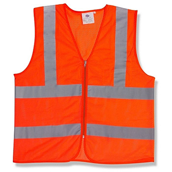 Cordova VZ240P Class II Breakaway Vest, Orange Polyester Mesh, 2-Inch Reflective Tape, Zipper Closure - Each