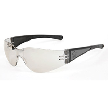 Crews CK319 LuminatorSafety Glasses With Reflective Black Frame And Clear Polycarbonate Indoor/Outdoor Mirror Durama