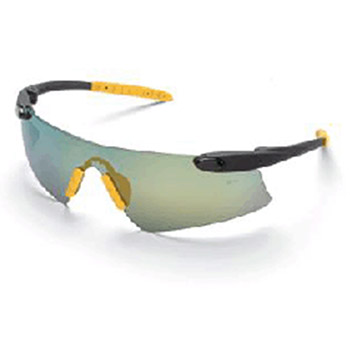 Crews DS22Y Desperado Safety Glasses With Black Frame Banana Polycarbonate Duramass Anti-Scratch Mirror Lens Yellow