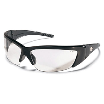 Crews FF210 ForceFlex 2 Safety Glasses With Black Thermo Plastic Urethane (TPU) Frame With Black Rubber Inserts