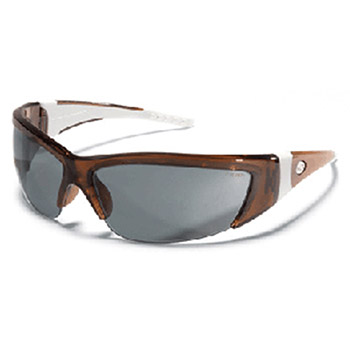 Crews FF222 ForceFlex 2 Safety Glasses With Translucent Brown Thermo Plastic Urethane (TPU) Frame With White Rubber