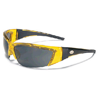 Crews FF232 ForceFlex 2 Safety Glasses With Translucent Yellow Thermo Plastic Urethane (TPU) Frame With Black Rubber
