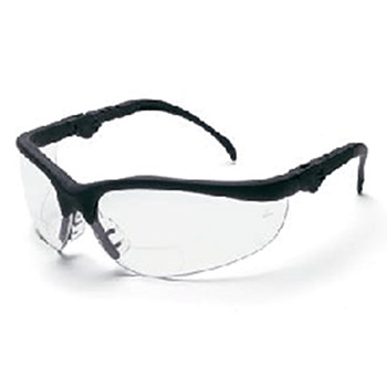 Crews K3H10 Klondike Magnifier 1.0 Diopter Safety Glasses With Black Frame And Clear Polycarbonate Duramass Anti-Scratch