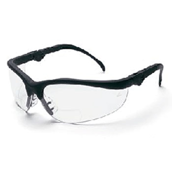 Crews K3H20 Klondike Magnifier 2.0 Diopter Safety Glasses With Black Frame And Clear Polycarbonate Duramass Anti-Scratch