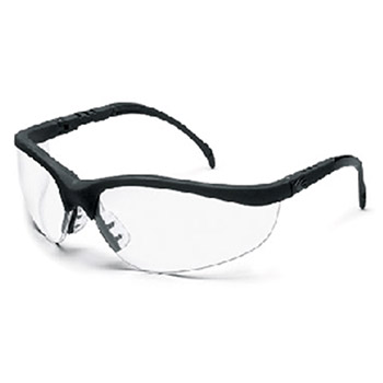 Crews KD110 Klondike Safety Glasses With Black Frame And Clear Polycarbonate Duramass Anti-Scratch Lens