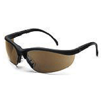 Crews KD11B Klondike Safety Glasses With Black Frame And Brown Polycarbonate Duramass Anti-Scratch Lens