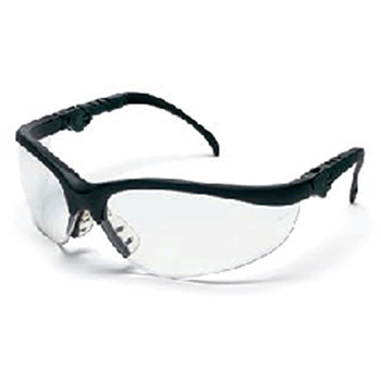 Crews KD310 Klondike Plus Safety Glasses With Black Frame And Clear Polycarbonate Duramass Anti-Scratch Lens