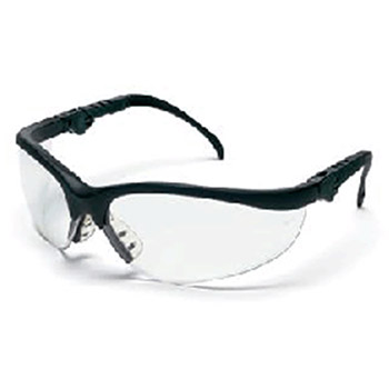 Crews KD310AF Klondike Plus Safety Glasses With Black Frame And Clear Polycarbonate Duramass AF4 Anti-Scratch Anti-Fog