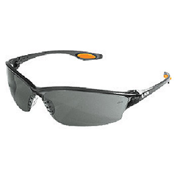 Crews LW212AF Law 2 Safety Glasses With Smoke Frame Gray Polycarbonate Duramass Scratch-Resistant Anti-Fog Lens TPR, Per Dz