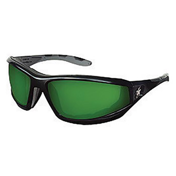 Crews CRERP2130 Reaper Regular Safety Glasses With Black Polycarbonate Frame, Filter 3.0 Polycarbonate Duramass Anti-Scratch Lens And Gray Temple Sleeve And Removable Foam Gasket