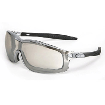 Crews RT129AF Rattler Safety Glasses/Goggles With Silver Frame Clear Duramass Anti-Fog Indoor/Outdoor Mirror Lens