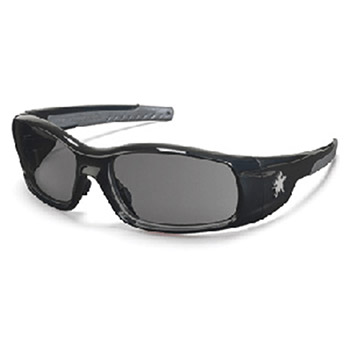 Crews SR112 Swagger Safety Glasses With Polished Black Polycarbonate Frame And Gray Polycarbonate Duramass Scratch-Resistant