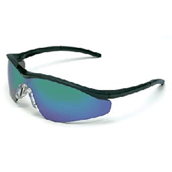 Crews T111G Triwear Nylon Safety Glasses With Onyx Frame Emerald Polycarbonate Duramass Anti-Scratch Lens Carrying