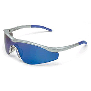 Crews T1148B Triwear Nylon Safety Glasses With Steel Frame Blue Diamond Polycarbonate Duramass Anti-Scratch Mirror Large