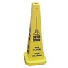 Cortina Safety Products CTM03-600-08 36" Yellow Traffic Floor Cone "CAUTION WET FLOOR" With Pictogram