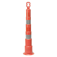 Cortina Safety Products CTM03-750-6EG 49" Orange And White High-Density Polyethylene Trim Line Channelizer Cone With -4- 6" Engineer Grade Reflective Stripes And EZ-Grip Handle