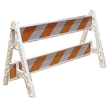 Cortina Safety Products CTM97-01-004 Group White Plastic Traffic Barricade A-Frame With Slots For Weight Cartridge