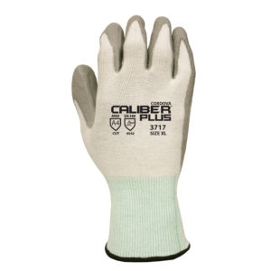 Caliber Plus 13-Gauge White HPPE/Steel Shell, Gray Polyurethane Palm Coating Gloves, Cut Level A4, Per Pair