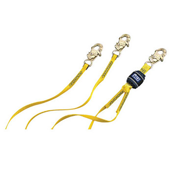 DBI/SALA D621246022 6' EZ-Stop 3/4" Polyester Web Twin-Leg 100% Tie-Off Shock Absorbing Lanyard With Self-Locking Snap Hook At Each End
