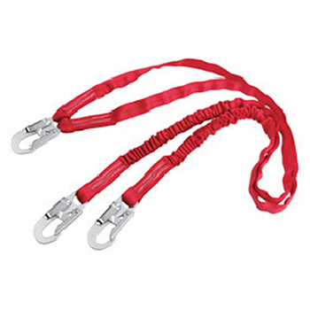 DBI/SALA 1340240 6' Twin-Leg PRO-STOP Stretch Shock Absorbing Lanyard With Self Locking Snap Hooks On All Three Ends