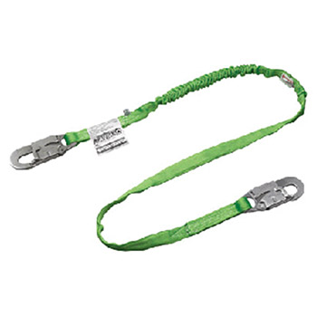 Miller By Honeywell DFP216TWLS6FTGN 216TWLS/6FTGN 6' Manyard HP Polyester Web Single-Leg Shock-Absorbing Green Lanyard With -2- 3/4" Locking Snap Hooks