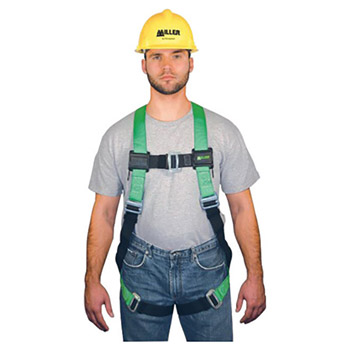 Miller By Honeywell DFP850TUGK Universal HP Full Body Style Harness With Back D-Ring, Friction Shoulder Strap Buckle, Mating Leg And Chest Strap Buckle And Pull-Free Lanyard Ring