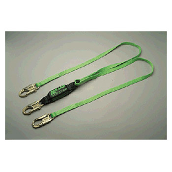 Miller 8798T6FTGN by Honeywell 6' Green Two Leg HP Lanyard With SofStop Shock Absorber With 3 Locking Snap Hooks