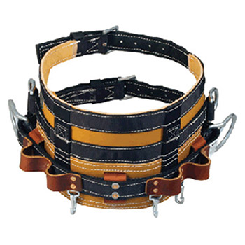 Miller 88N1D23 by Honeywell D-Size 23 38" - 48" Overall Length Back-Saver Leather Full-Floating Linesmen's Belt With Side D-Rings