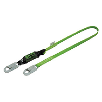 Miller 913PC6FTGN by Honeywell 6' Green Single Leg Vinyl-Coated Lanyard With SoftStop Shock Absorber With 2 Locking Snap Hooks